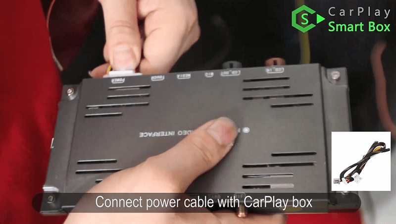 9.Connect power cable with CarPlay box.