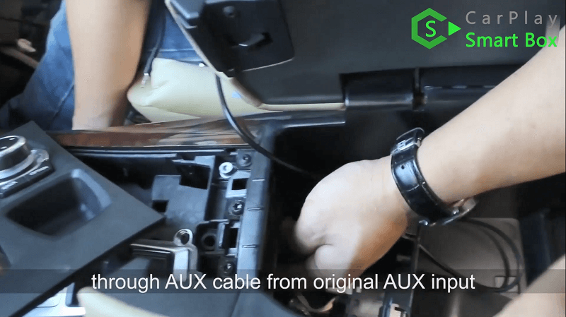 9.Through AUX cable from original AUX input.