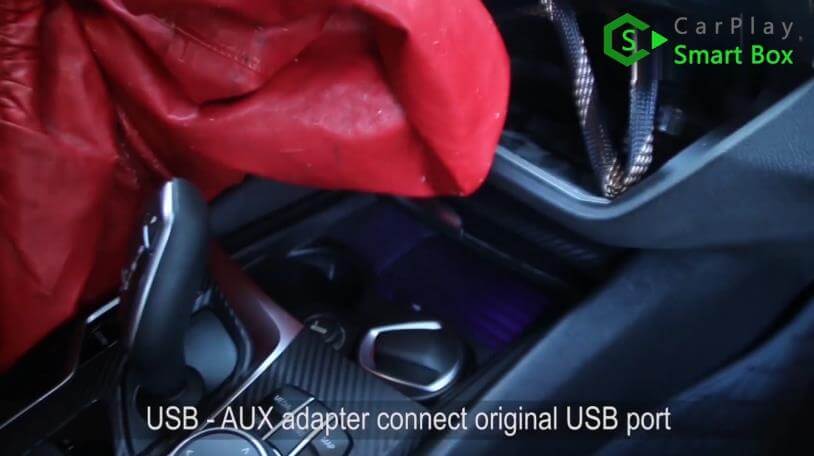 9. USB – Προσαρμογέας AUX σύνδεση της αρχικής θύρας USB - Βήμα προς βήμα Αναβάθμιση JoyeAuto ασύρματο CarPlay σε BMW 528Li G38 EVO Head Unit - CarPlay Smart Box