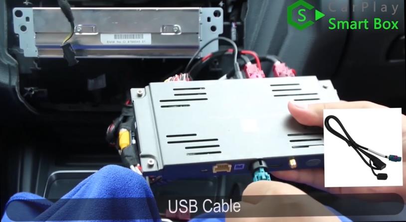 9. USB cable - How to install WiFi Wireless Apple CarPlay on BMW F30 NBT EVO Head Unit - CarPlay Smart Box