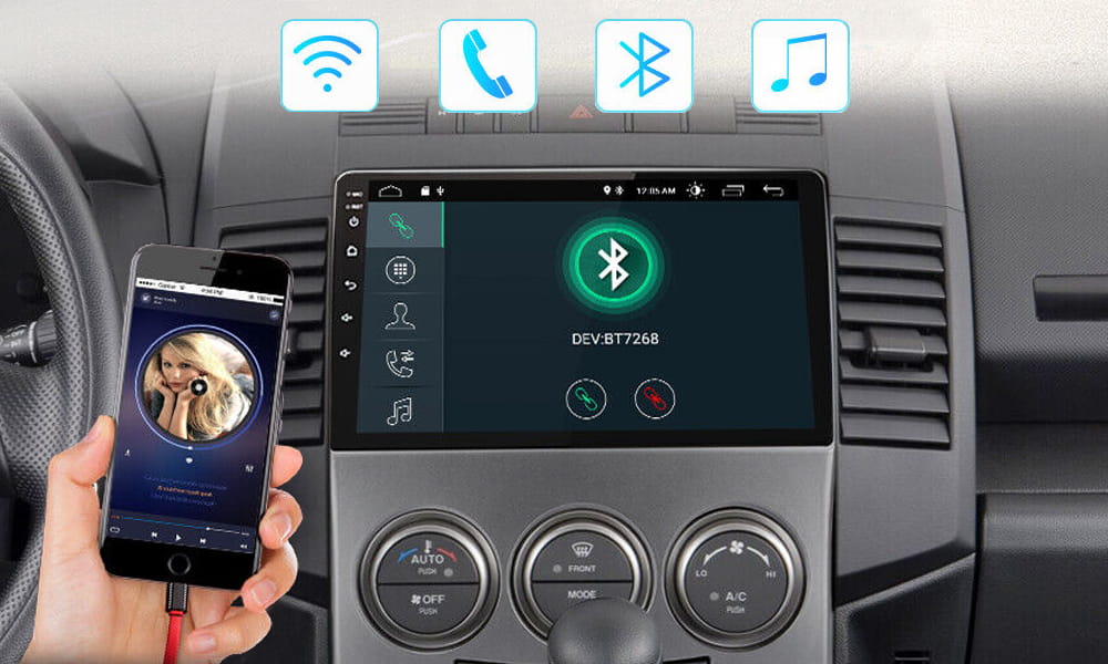 Lettore di navigazione multimediale per auto, connessione Bluetooth