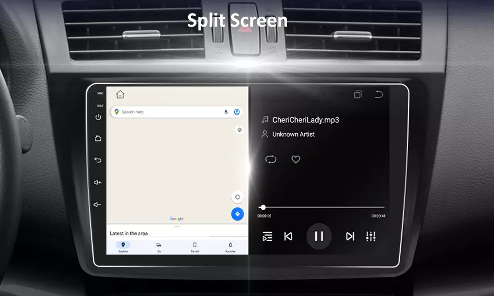 Car-Multimedia-Navigation-Player-Split-Screen