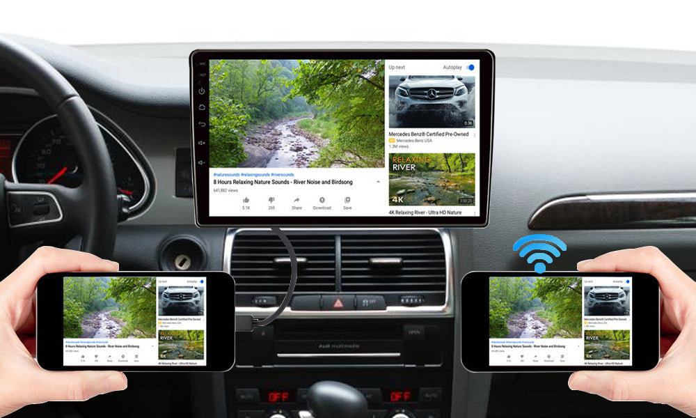 Auto-Radio-GPS-Navi-Stereo-Specchio-Link-Per-entrambi -Android&iphone