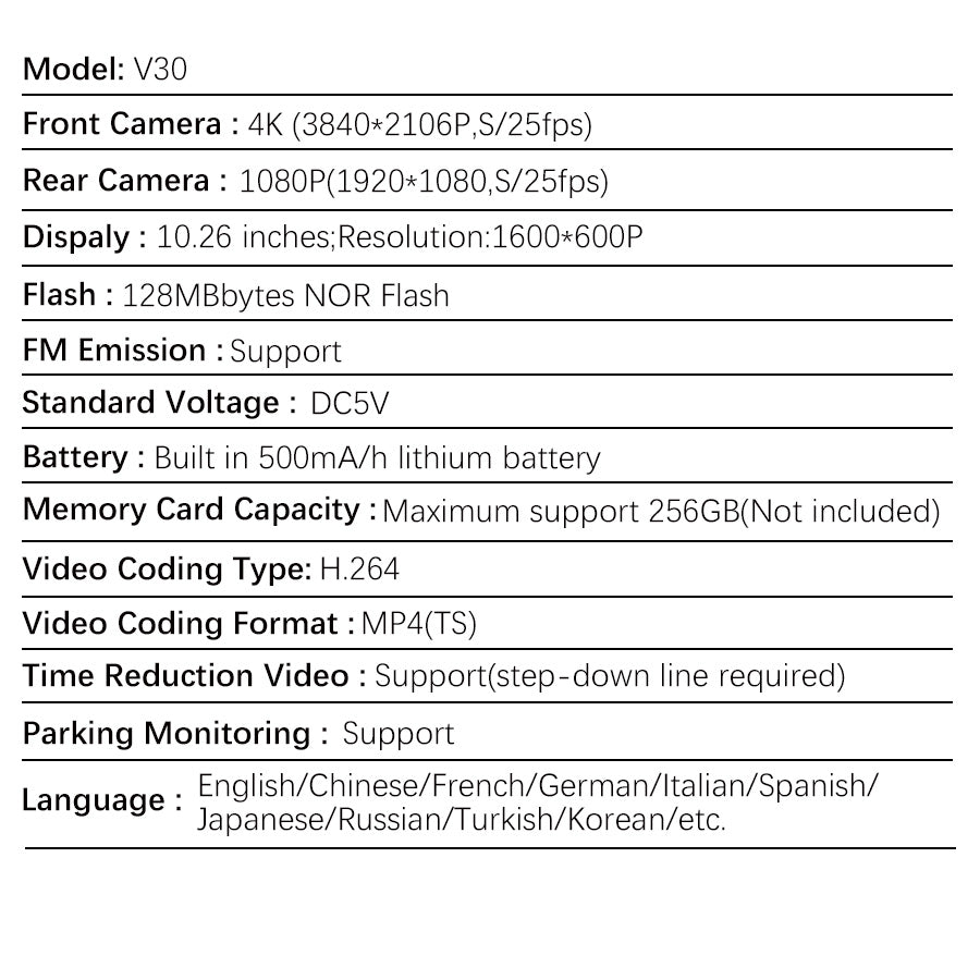 aoocci-best-portable-carplay-device-V30-Parameters