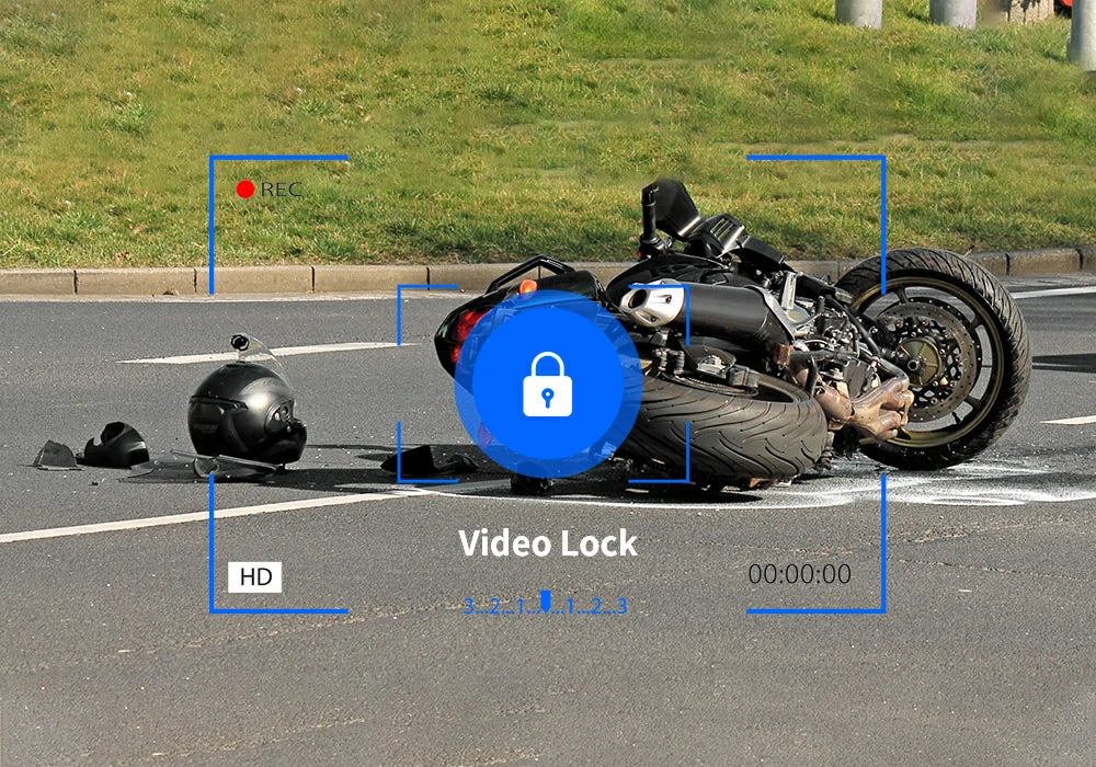 serratura anti-collisione con telecamera anteriore e posteriore per moto