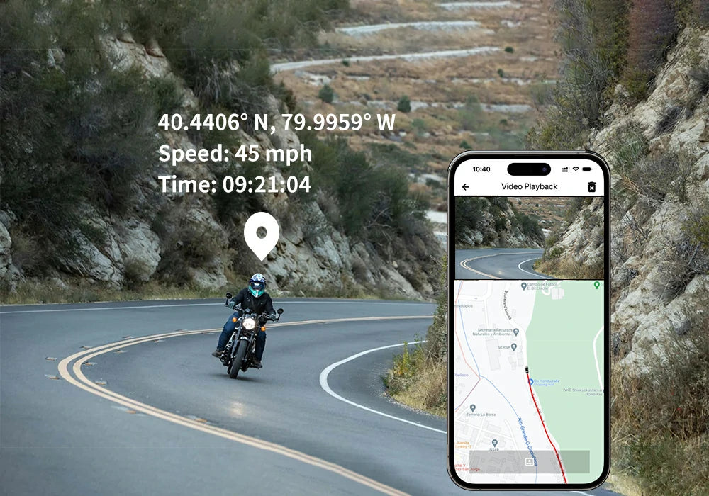 motorcycle-front-and-rear camera-gps-function