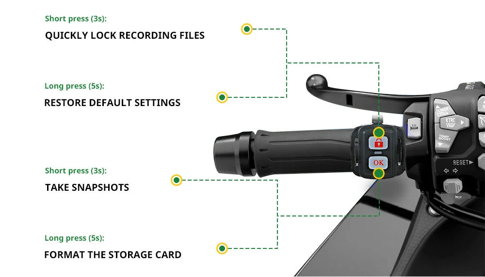 motorcycle-front-and-rear camera-wired-controller