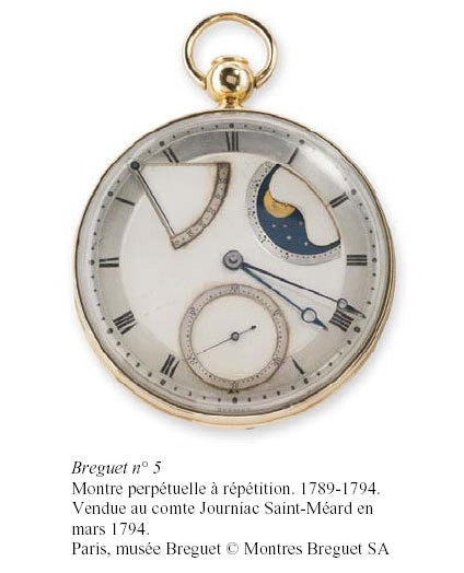 Montre de poche de Breguet, N° 5 montre perpétuelle à répétition 1789-1794