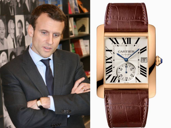 La montre-bracelet de Cartier Tank d'Emmanuel Macron 