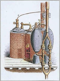 La pompe à vapeur Savery de 1698 - le premier appareil à vapeur commercialement réussi, construit par Thomas Savery