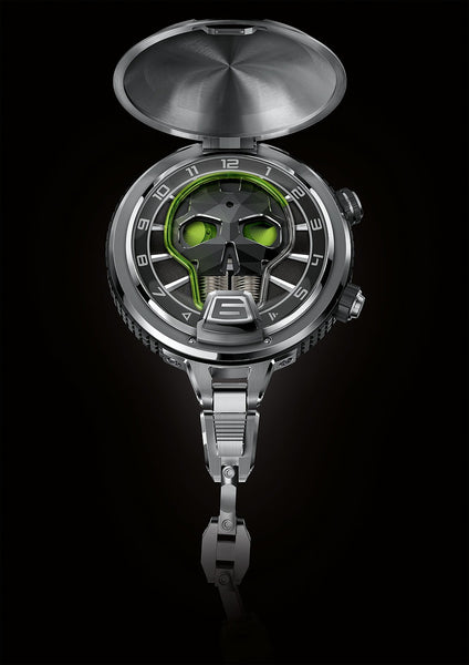 Montre de poche HYT Skull crâne HYT - Ouverte