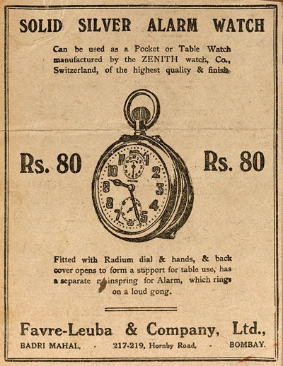 Affiche publicitaire vente de montre à gousset