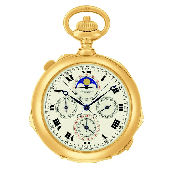 Montre de poche de Patek Philippe, or, cadran ouvert Supercomplication Henry Graves Jr.