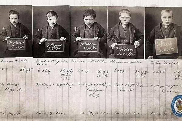5 enfants arrêtés pour des délits mineurs en 1876