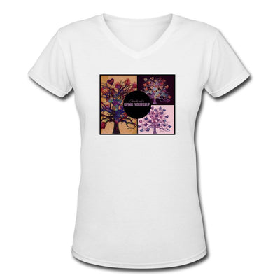 Being Yourself Women's V-Neck T-Shirt-Women's V-Neck T-Shirt | LAT 3507-Self Esteem Plus