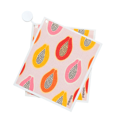 Reusable Paper Towel Swedish Dishcloth Mod Papayas Design
