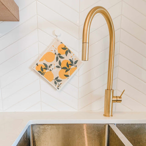 Squeeze the Day Lemons Design Reusable Paper Towel Swedish Dishcloth