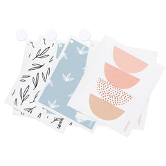 Papaya Reusable Paper Towels & Hook Black/White Twiggy Pkg/2