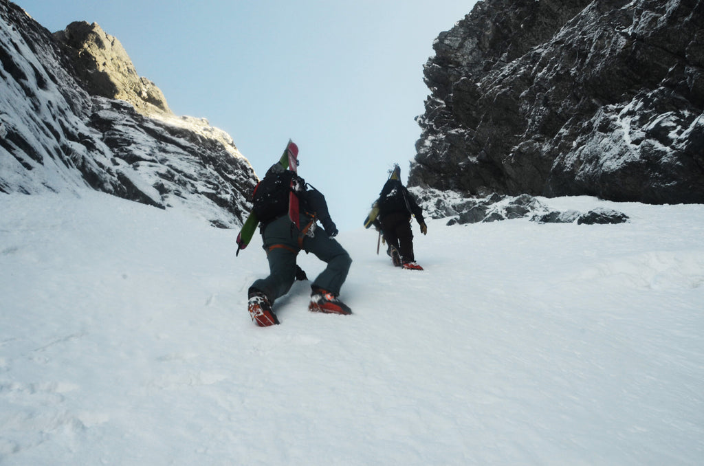 booting up mt colonel foster on vancouver island ski mission