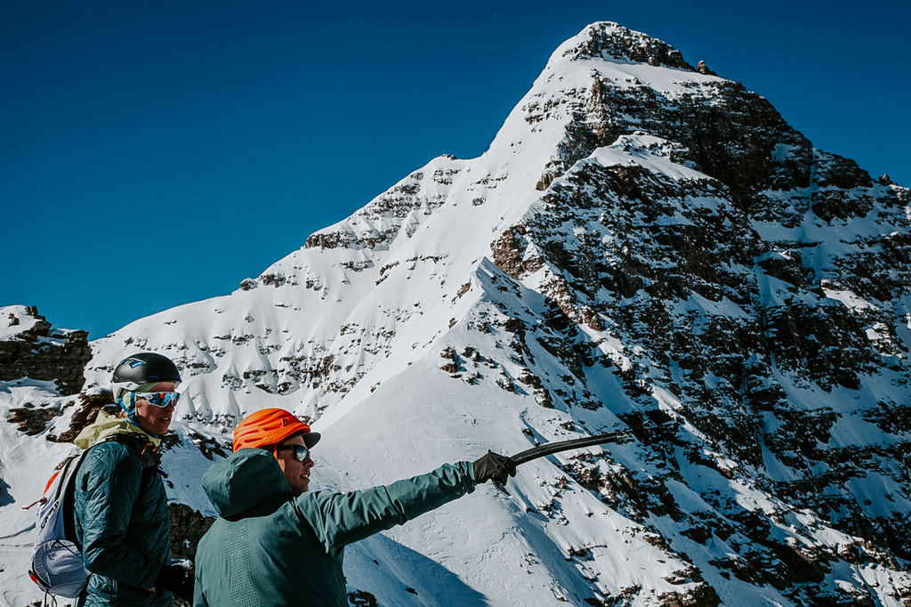 John and Pete Gaston scouting a backcountry line