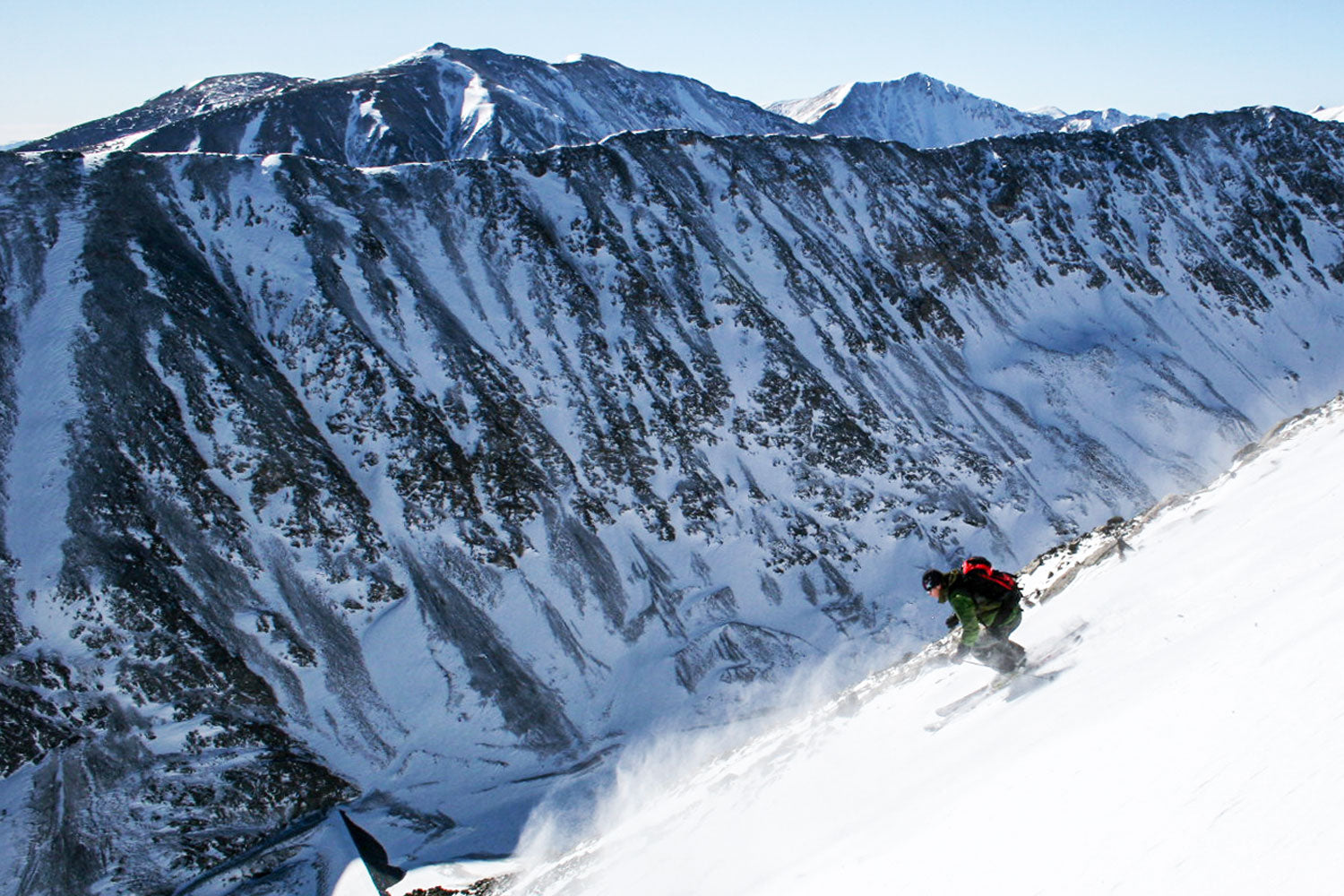 Backcountry skier on Quandry