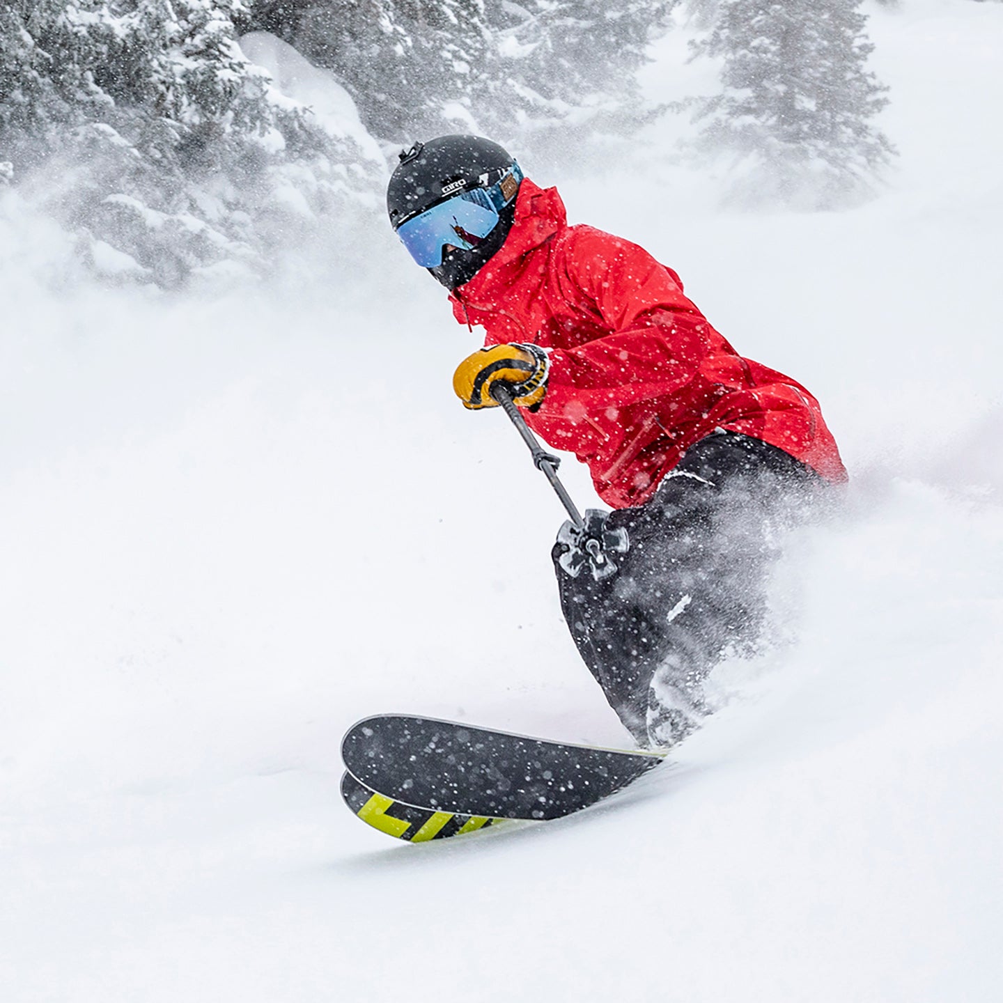 anna eyssimont ripping powder in lynx pullover