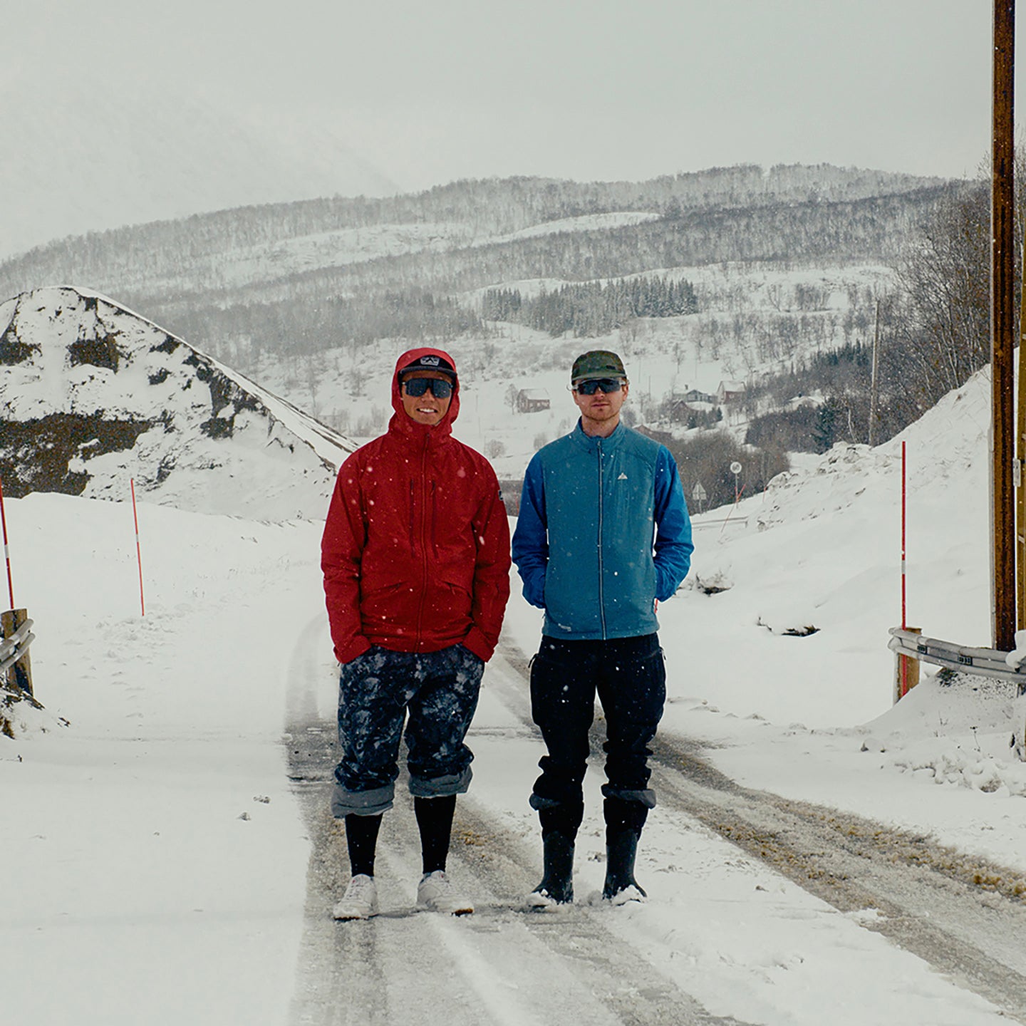 posing in norway in the temerity vest