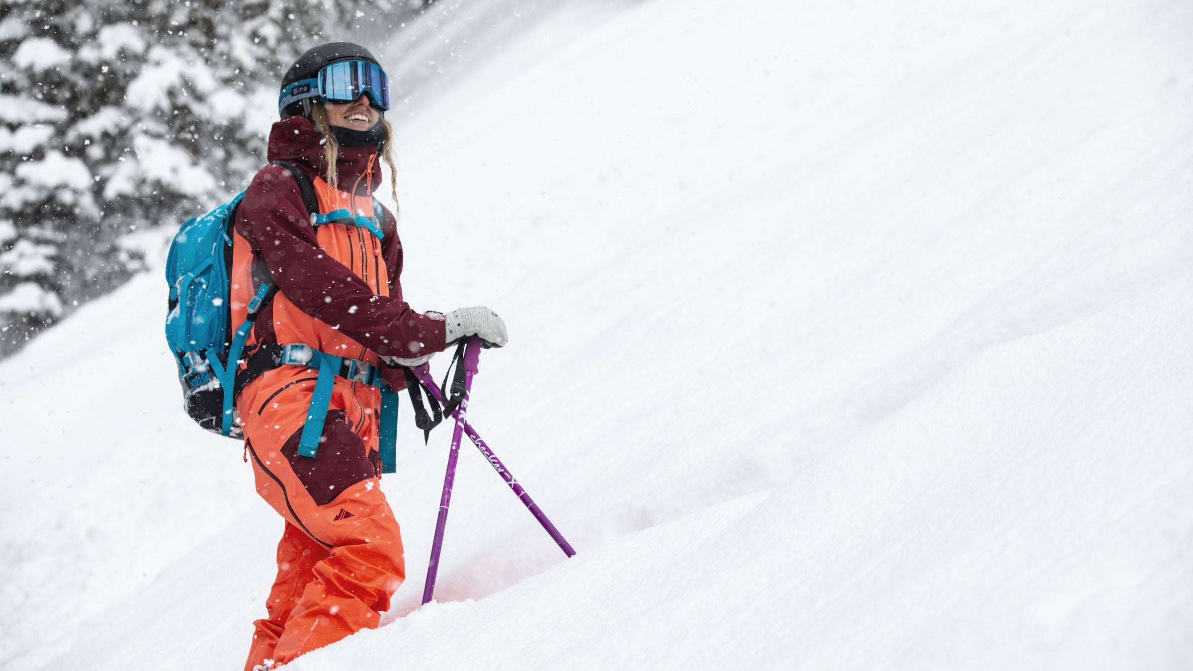 standing in sickbed suit in deep snow