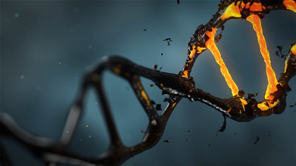 graphic render of broken dna strand