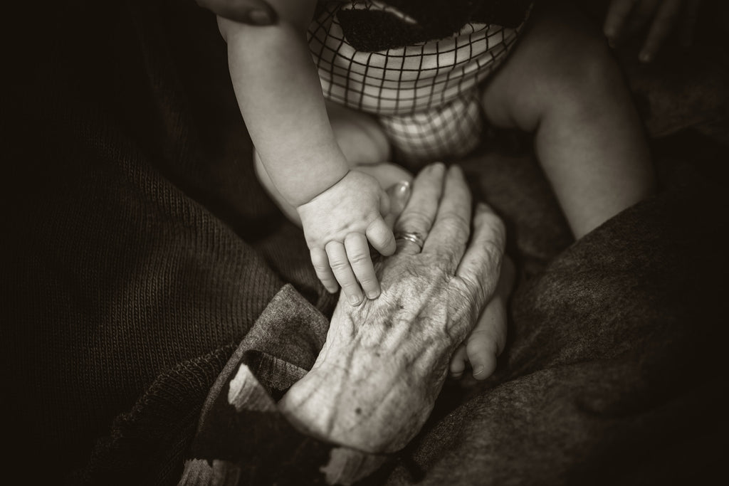 old women with baby