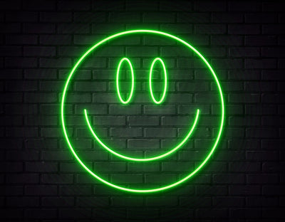 Smiley Face Green Neon 50cm - Artivation