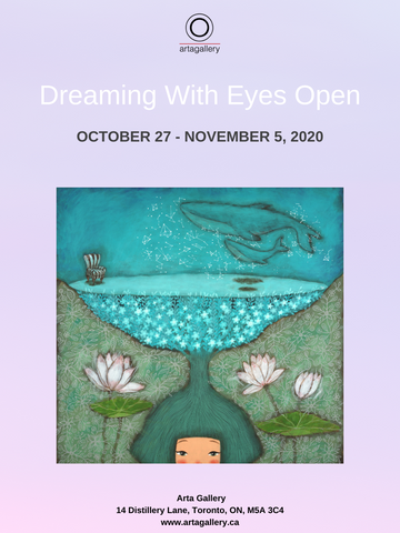 Dreaming With Eyes Open art exhibition flyer