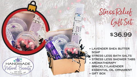 Stess Less holiday gift package for Stress Relief and Pampering