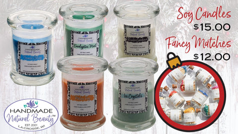 Soy Candle Gift and Fancy Matches | Holiday Gift for her and home