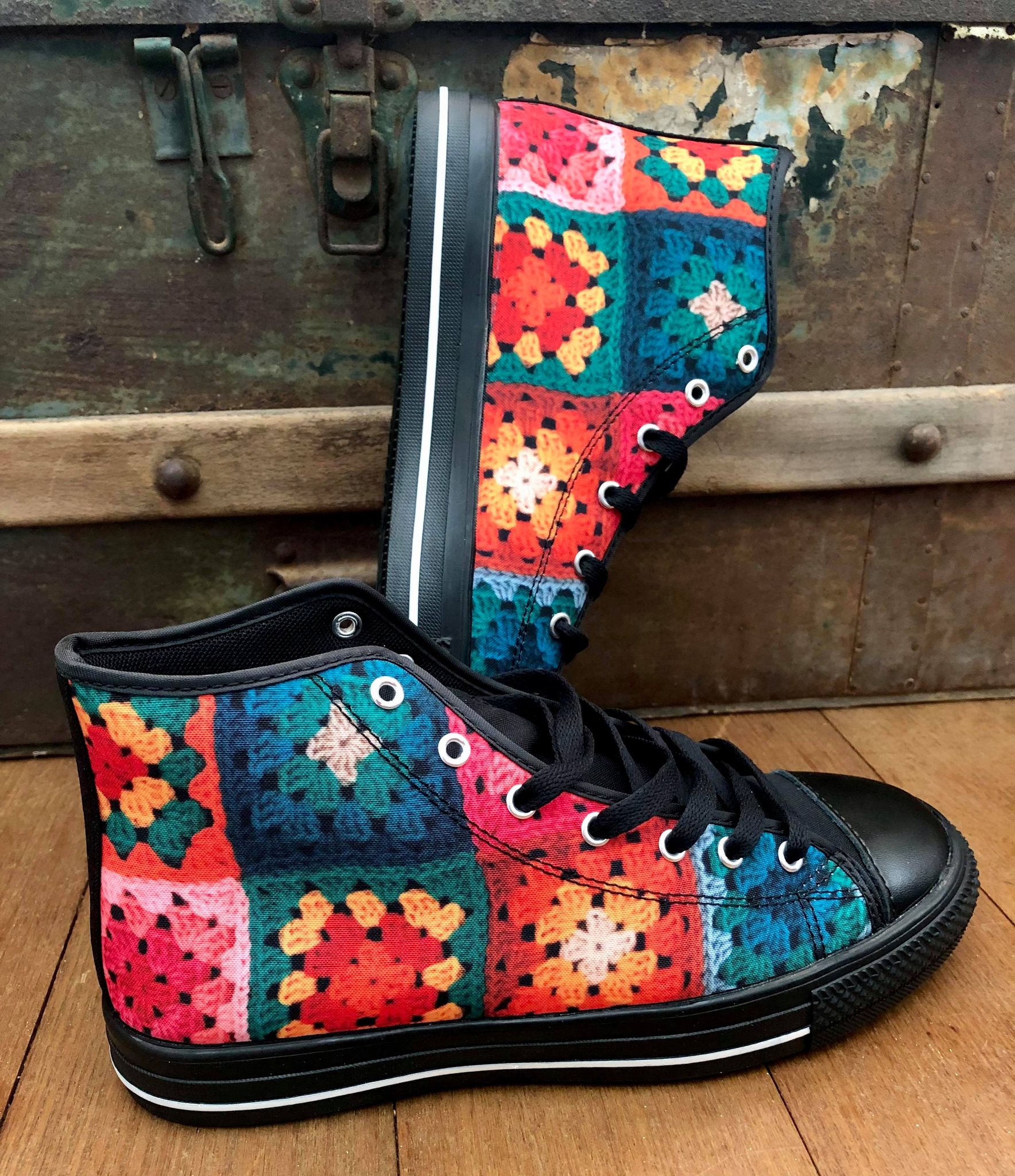 Crochet Granny Squares - High Top Shoes | Little Goody New Shoes – Little  Goody New Shoes Australia