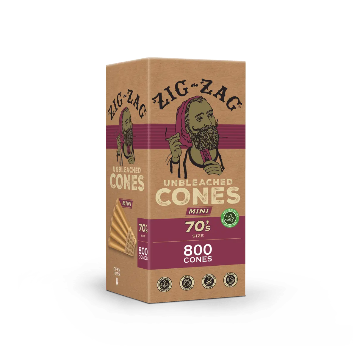 70's Unbleached Bulk Cones - (800 Cone Carton)