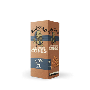 Mini Bulk Unbleached Cones 98's - 75 Count - Zig-Zag