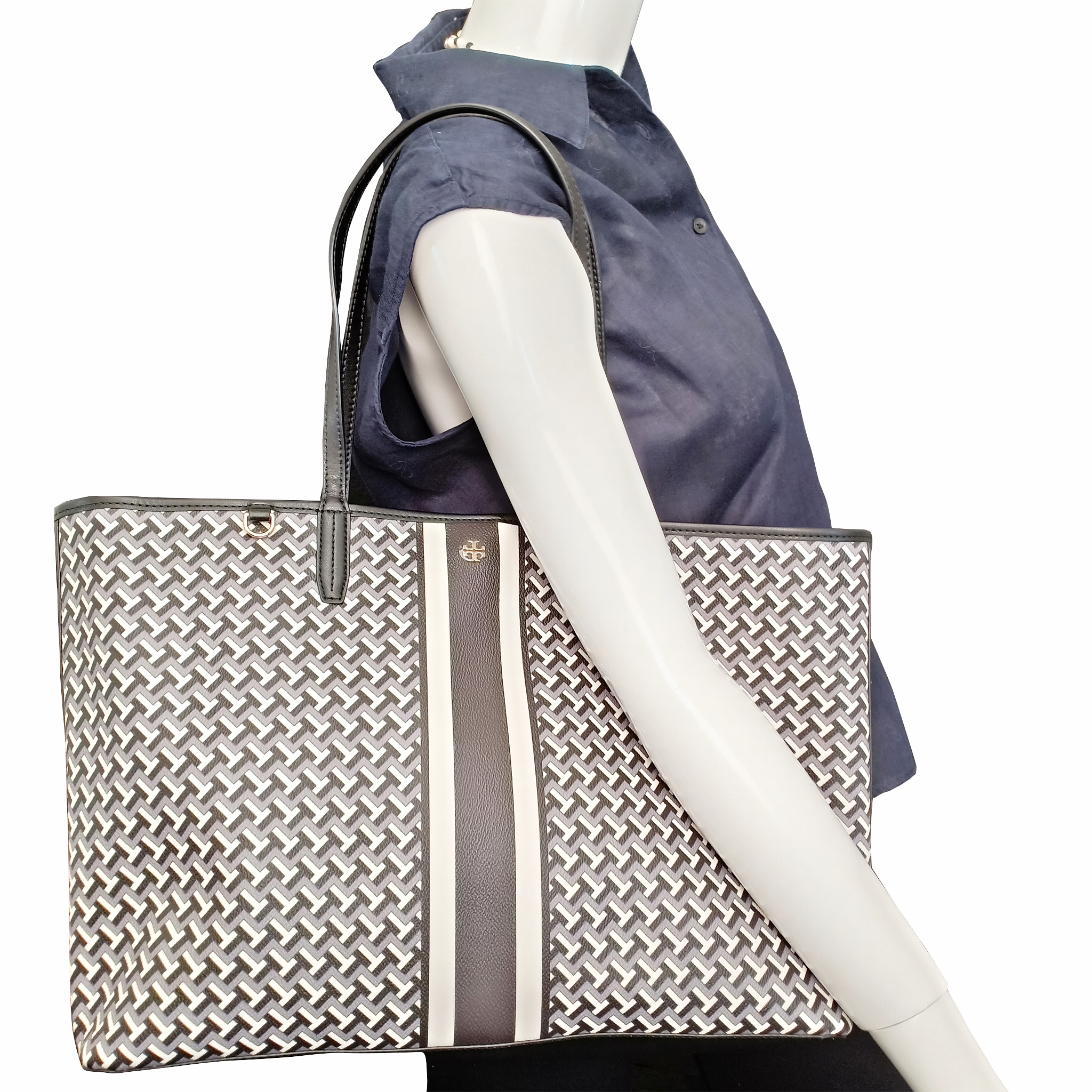 tory burch grey tote