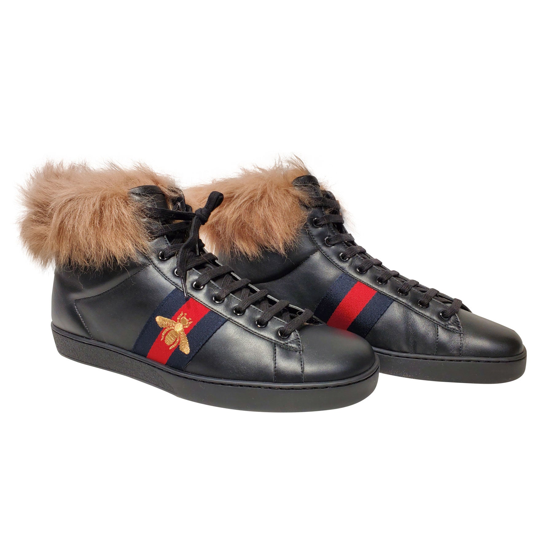 gucci ace fur sneakers