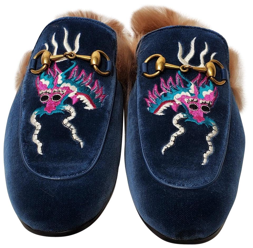 gucci embroidered mules