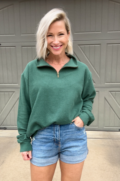 On the Green Quarter Zip Sweater