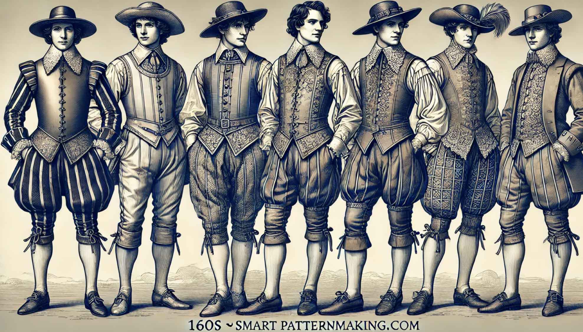 1600s Baroque Elegance Fashion Mens Outfits, garments and designs