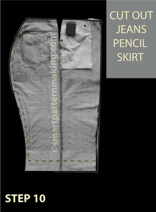 Pencil-Skirt-Cut-Out-Jeans Pencil Skirt_Step_10