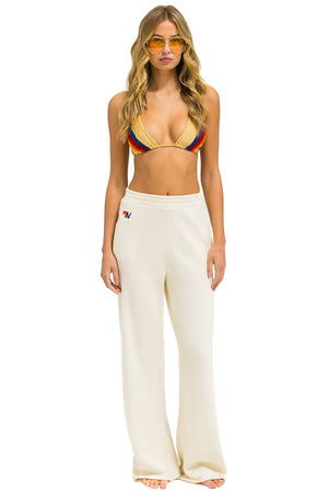Aviator Nation Wide Leg Pocket Sweatpants Vintage White - EQUATION 