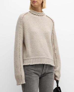 Autumn Cashmere Shaker Mock w/ Ruffled Detail - EQUATION 