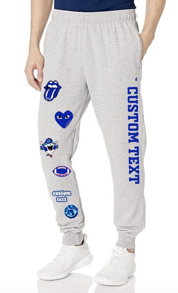 Champion Sweatpants with School Name Down and Patches Down Oth Tailgate-NJ