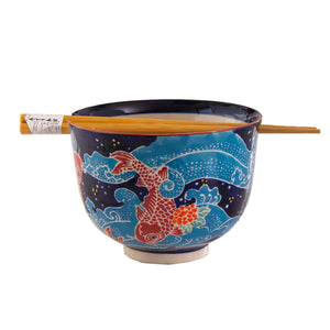 Koi Fish 18oz Bowl with Chopsticks Set - Sipping Streams Tea Company