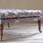 Load image into Gallery viewer, Large country house footstool in glazed floral chintz by Liberty of London
