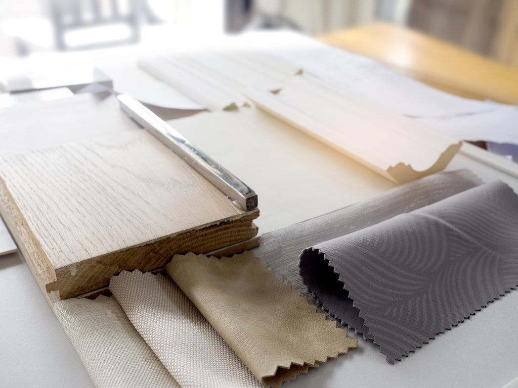 A sample of texture placing on the table with wood sample