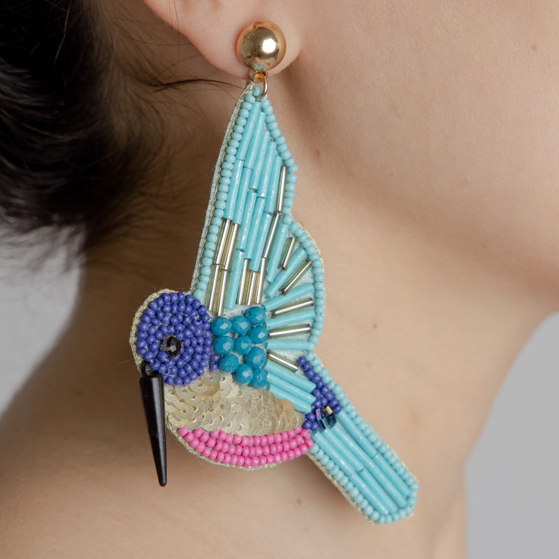 Blue Bird Earrings - Upakarna Blue Bird Earrings Blue earings long 2